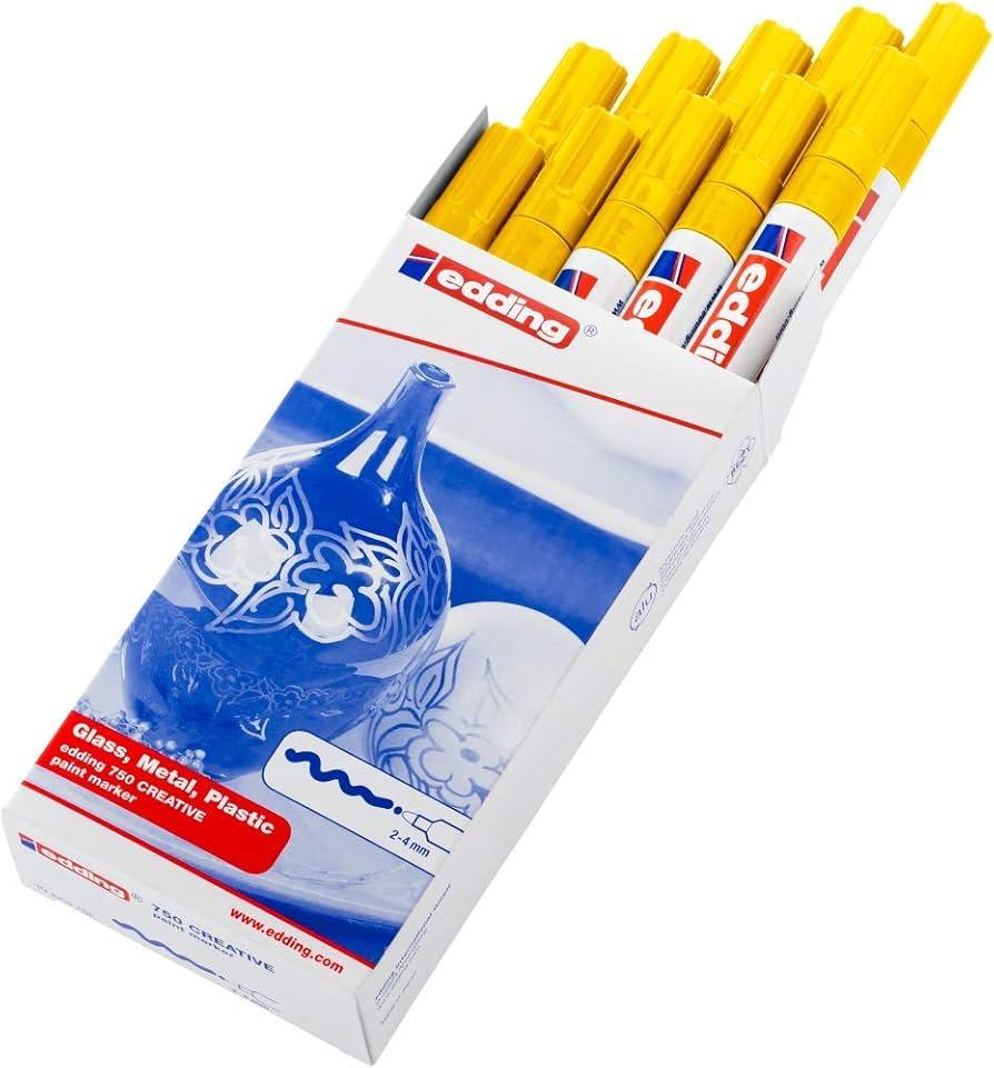 Edding 750 Boya Dekor Markörü Sarı x 10 Lu Kutu