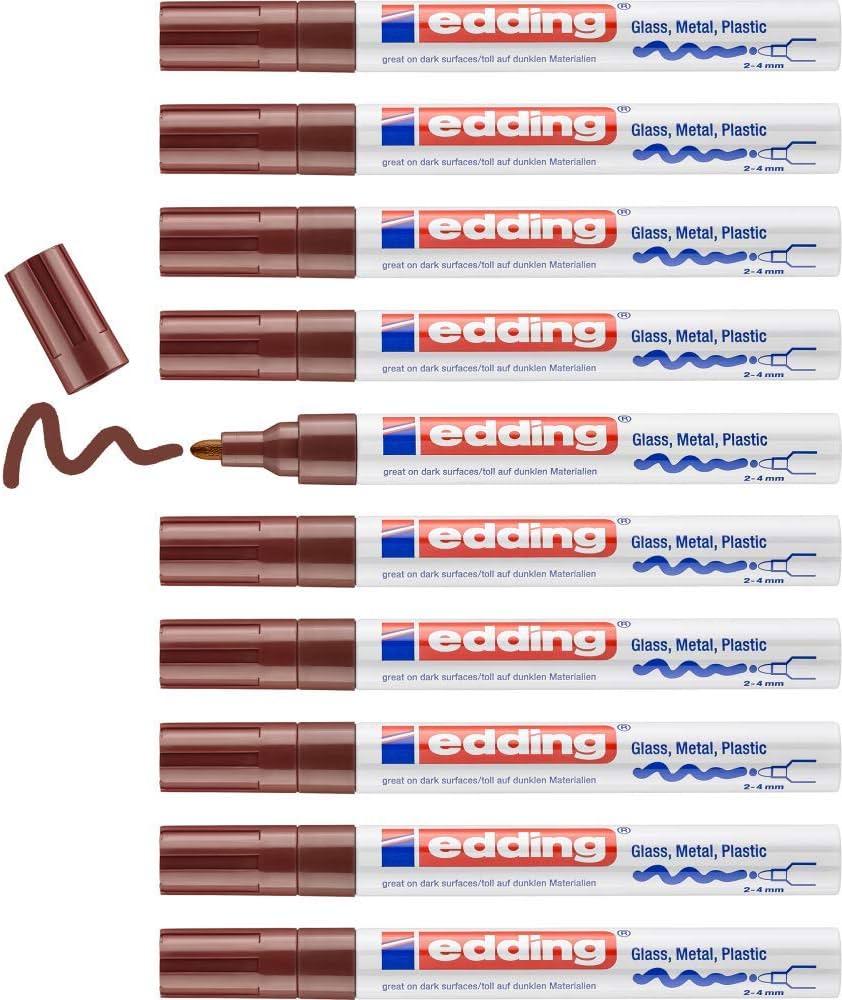 Edding 750 Boya Dekor Markörü Kahverengi x 10 Lu Kutu